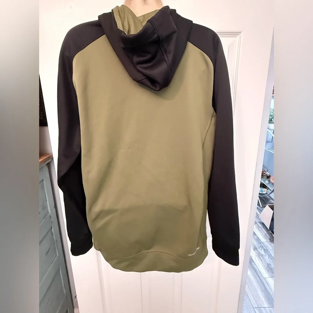 Adidas Men's Olive and Black Climawarm Hoodie